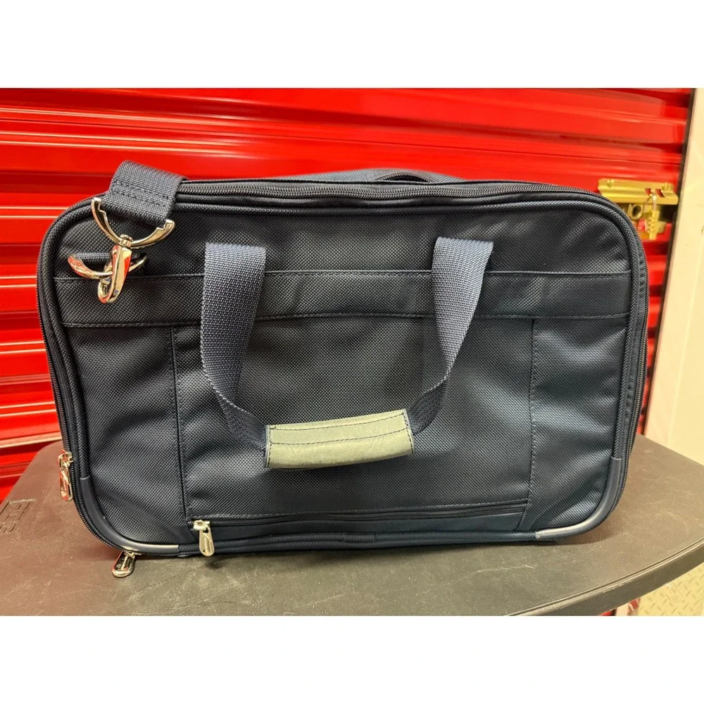 Briggs & Riley Navy Blue Ballistic Nylon Laptop Briefcase Business Travel Bag